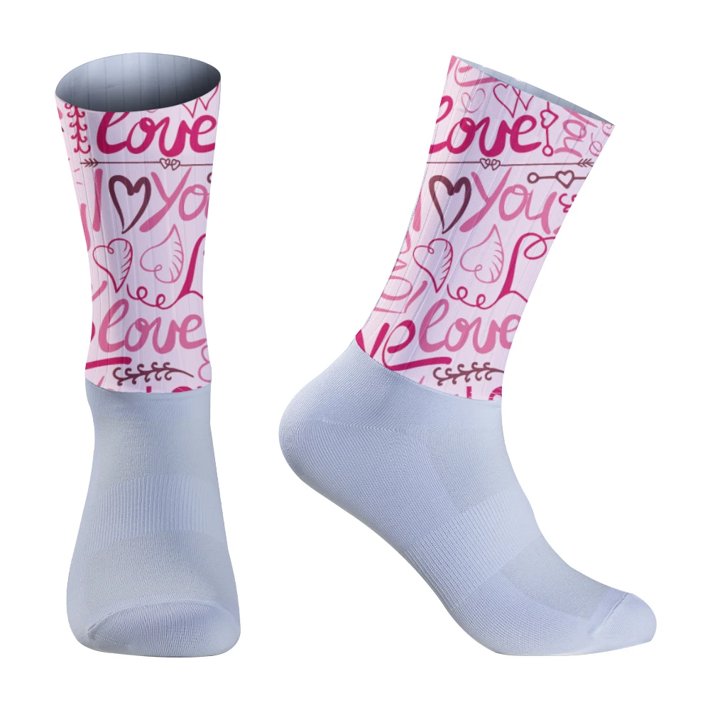 Chaussettes coordonnantes en silicone Aero, pour cyclisme, sport, course à pied, nouvelle collection été 2024