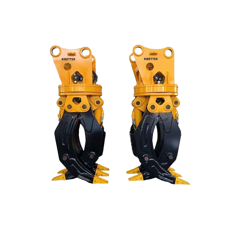 RIBETTER Hydraulic Rotating Stone Wood Grapple 4-50t Excavator New Condition Attachment Construction Farm Industries 2400mm Max