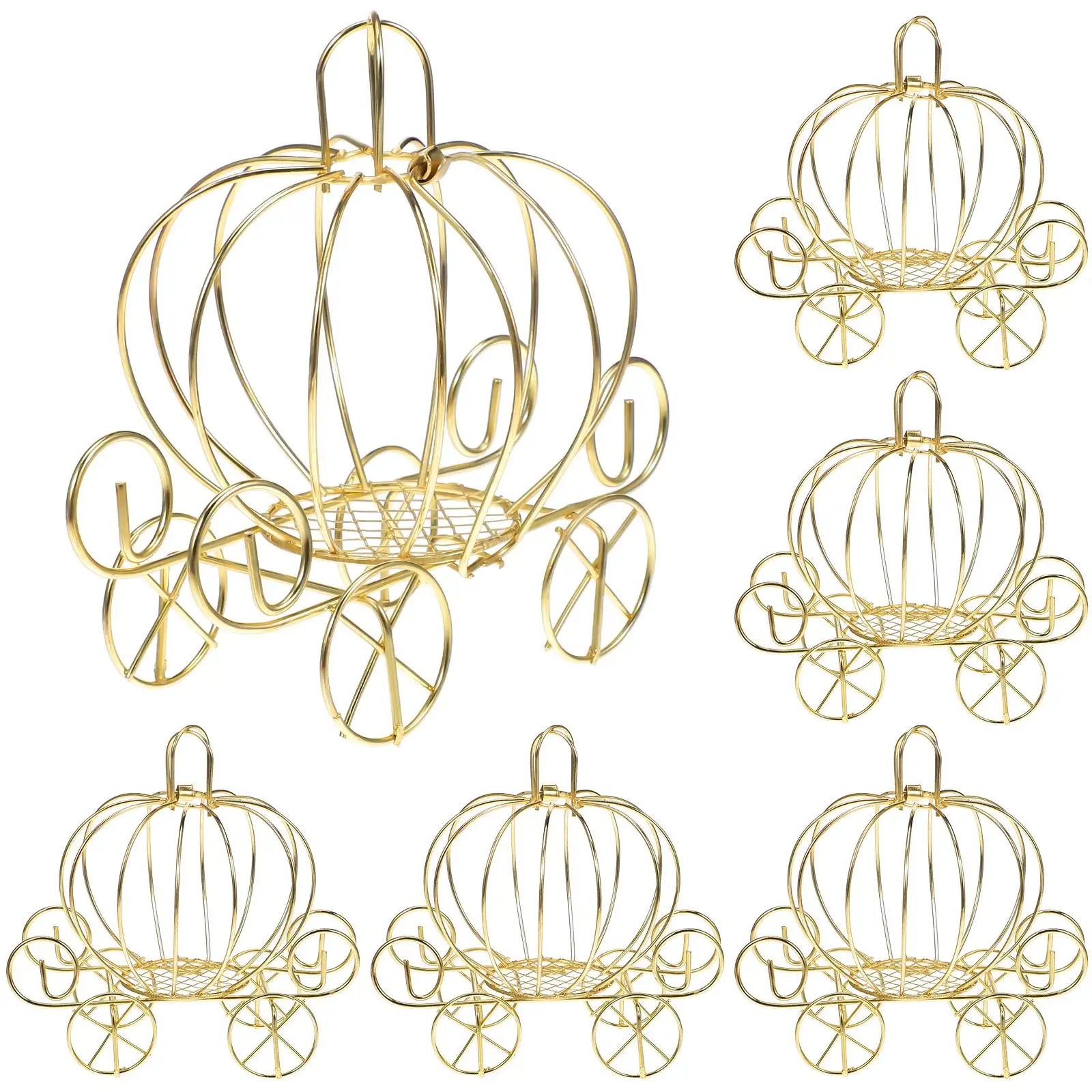 

6 Pcs Pumpkin Cart Candy Box Gift Boxes for Presents Favor Jewelry Treat Party Favors Wedding Metal Small Decor Baby