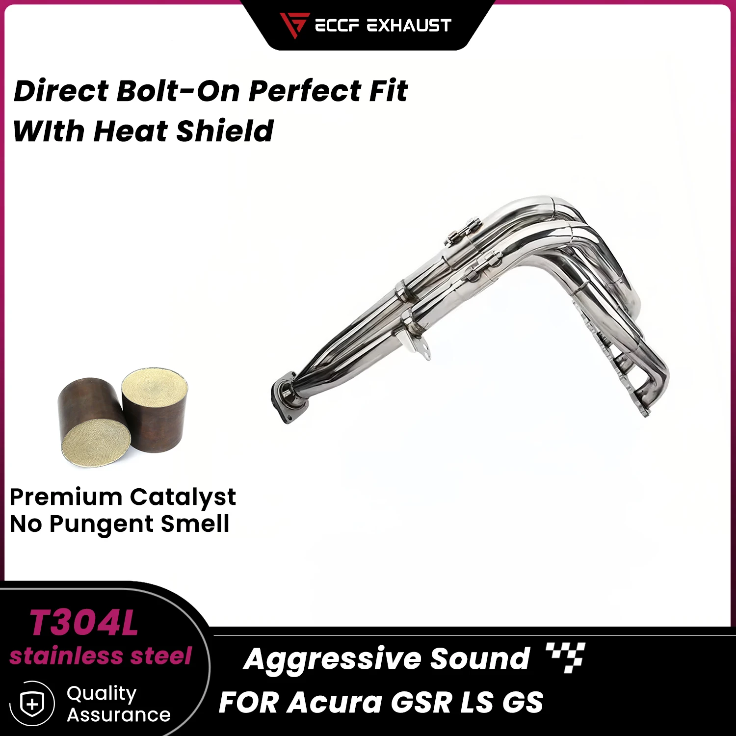 

High Flow Sports Stainless Steel Headers for Acura GSR LS GS Maximize Exhaust Flow Easy Installation