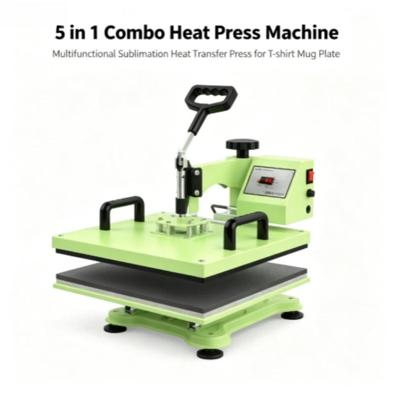 For 5-in-1 Heat Press Combo Sublimation Transfer Printer 38x30cm Heat Press Machine For DIY Custom Printing