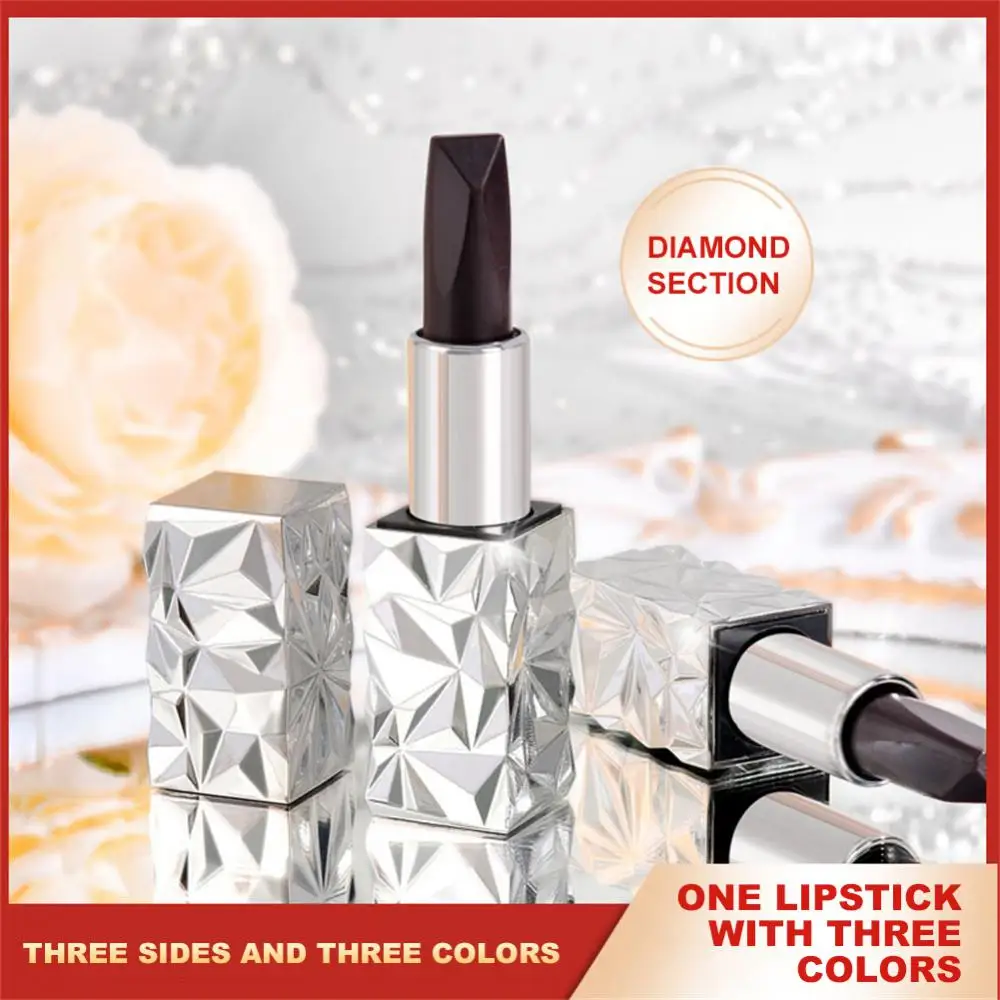 Non Stick Cup Lipstick Lip Makeup Long Lasting Makeup Fine Texture A Tricolor Lipstick Black Brick Rich Tricolor Lipstick