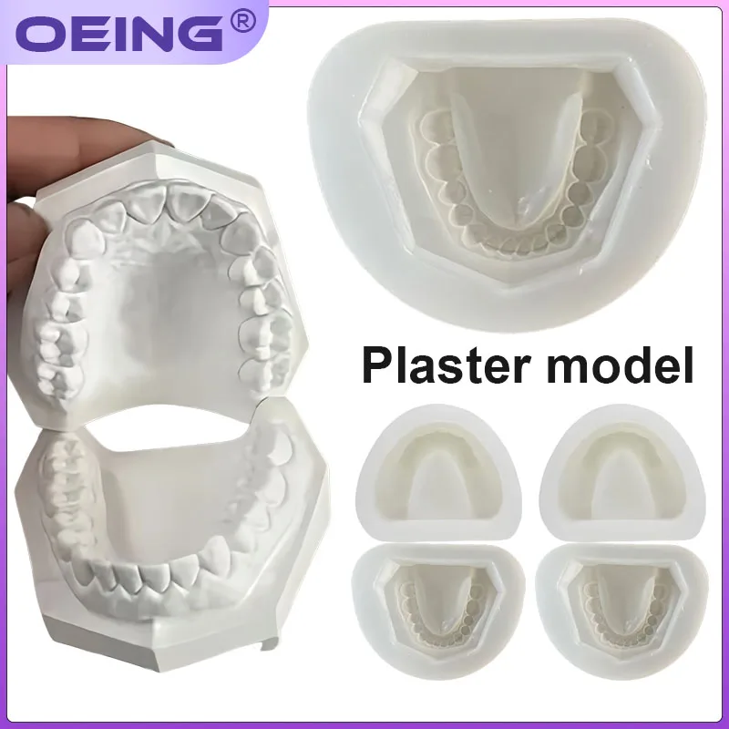 Moldes de silicona para modelos dentales: Equipo estándar para boca completa, materiales y herramientas, bases de molde completas para la región alveolar