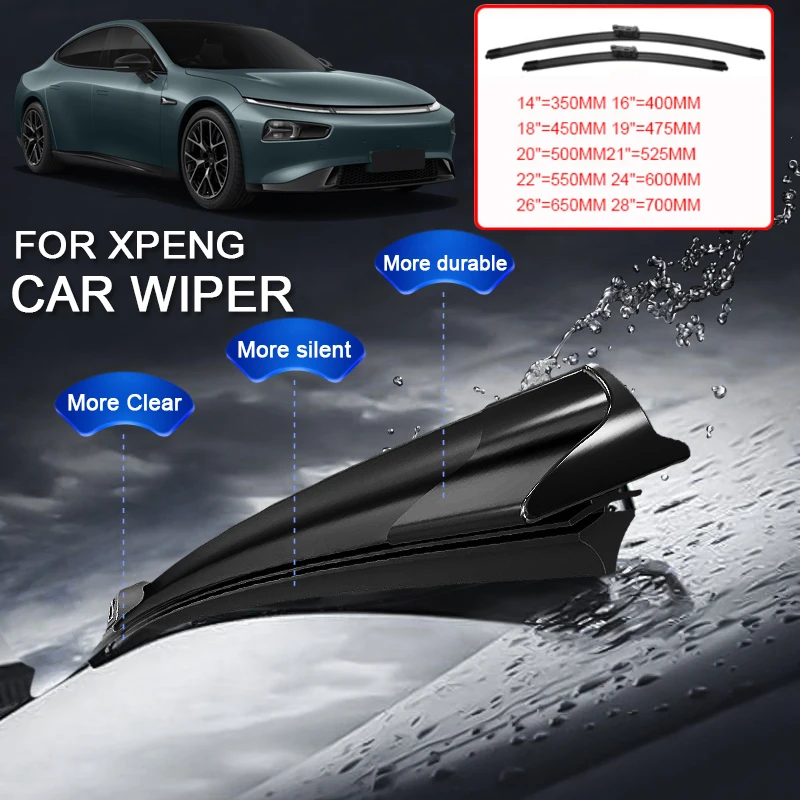 2PCS Car Blade Front Windshield Rubber Wiper Auto Cleaning External Accessory For XPENG G3 G6 G9 MONA M03 P7 P7+ X9 2020-2026