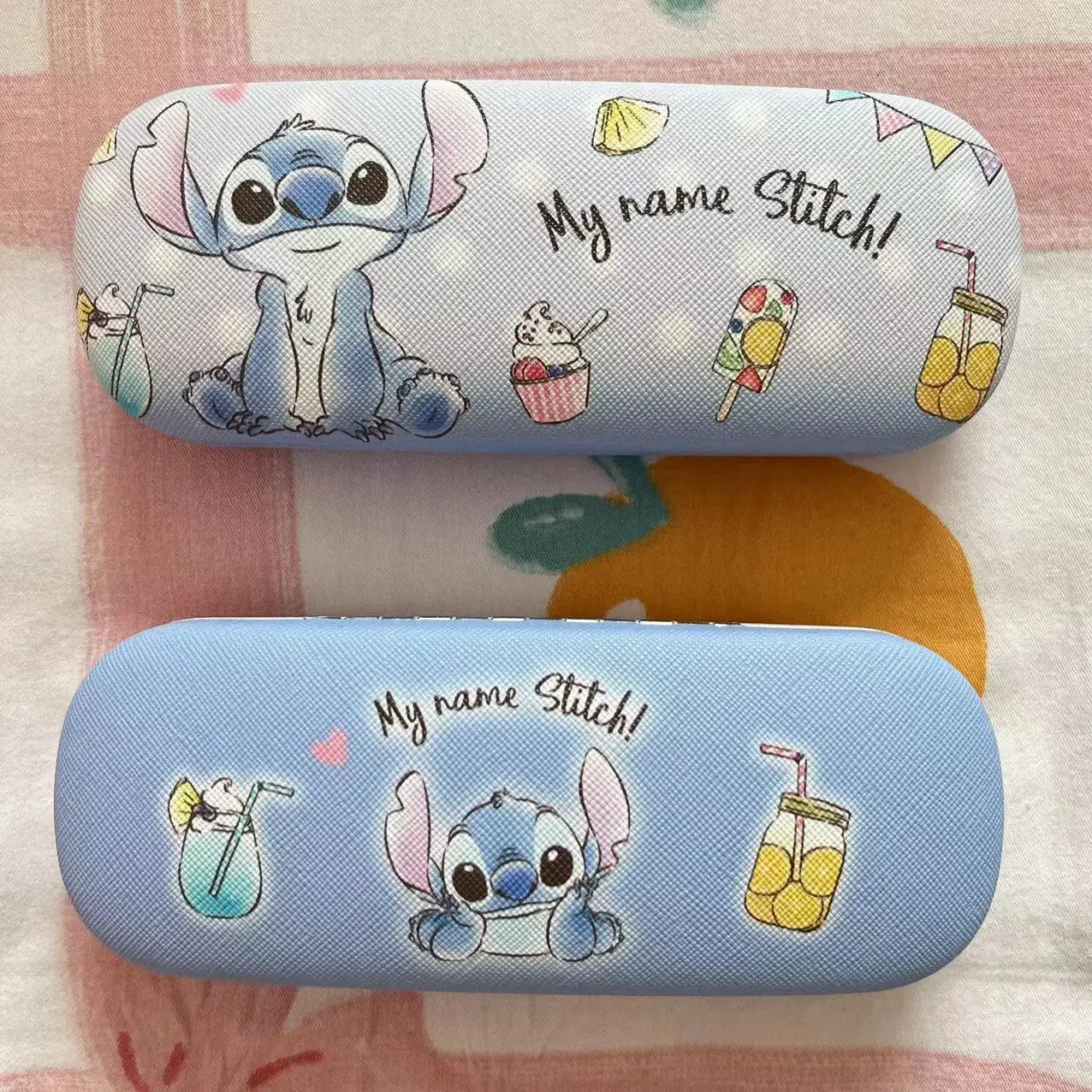 Nuevo estuche para gafas con estampado de puntos, soporte de carcasa dura, caja de almacenamiento para gafas de estudiante, figuras de Anime, estuche para gafas de puntada, regalos para niños