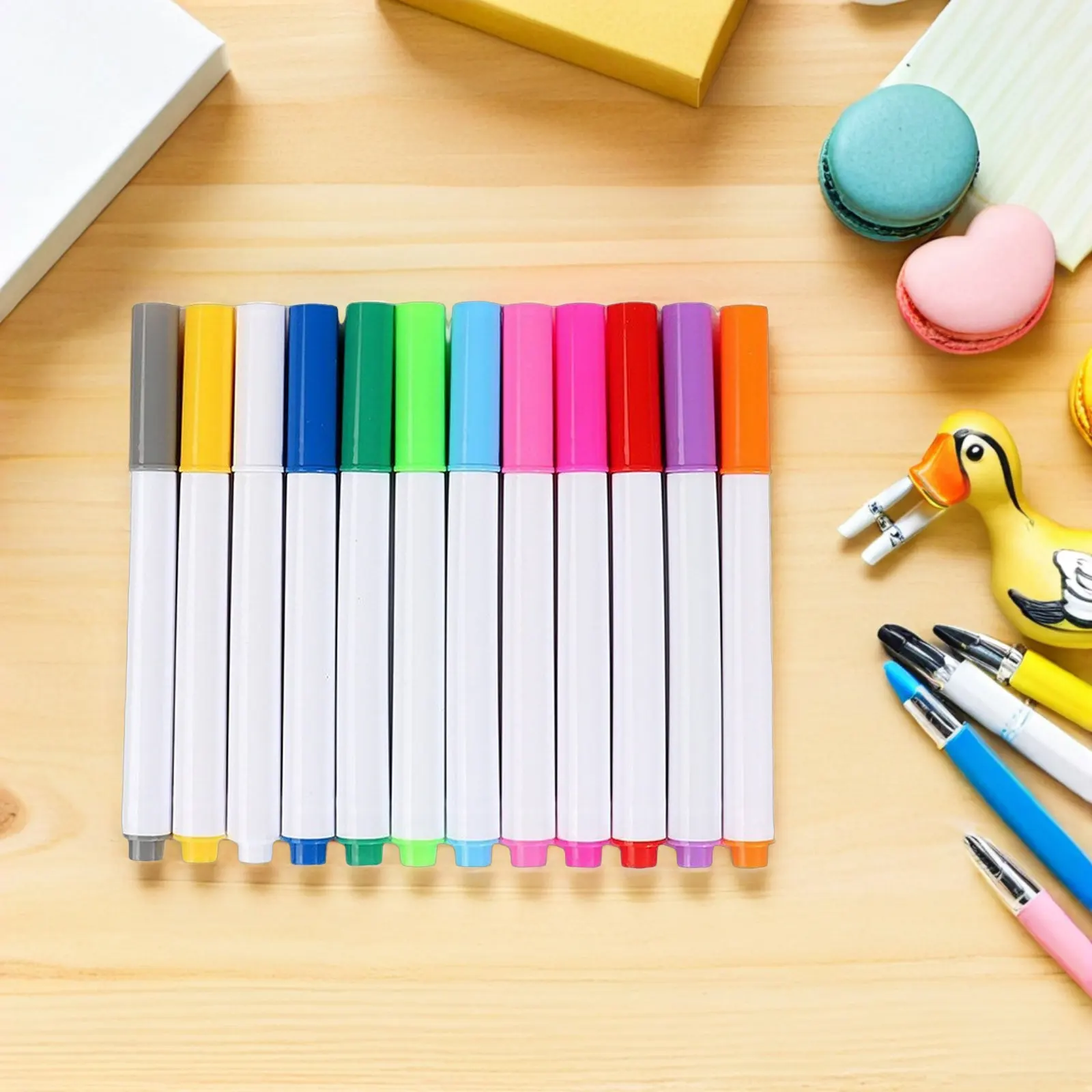 24Pcs Erasable Liquid Chalk Markers Neon Fluorescent Colors for LED Boards Windows Blackboards Classroom Art Supplies Washable