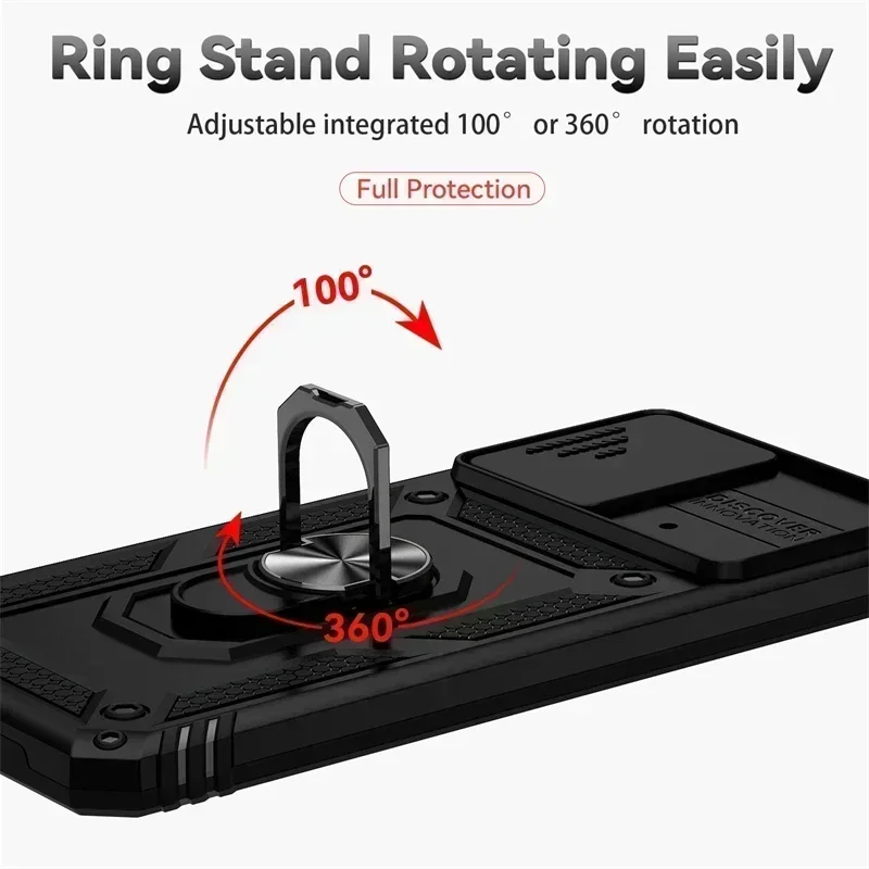 حافظة هاتف مع حلقة درع الكاميرا لـ xiao ، غطاء خلفي لـ Poco M4 Pro ، 4G ، Pocco let M4 Pro ، 4G