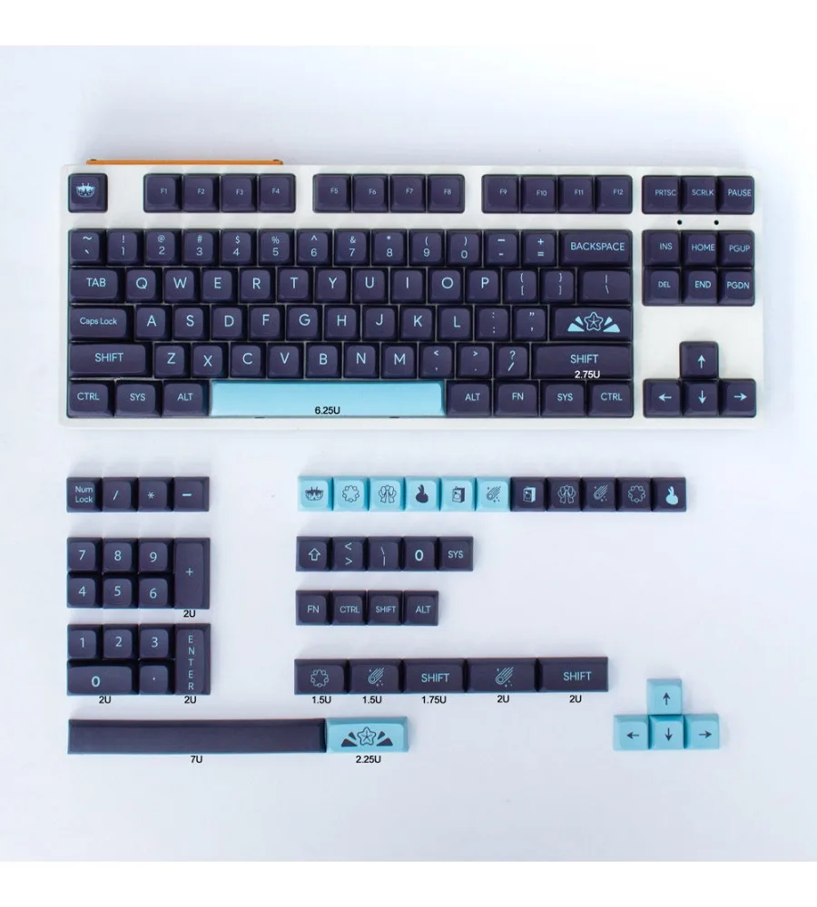 Comet Keycap Deep Blue PBT Thermal Sublimation 135 Keys XDA Highly Mechanical Keyboard Adaptation 64/87/960