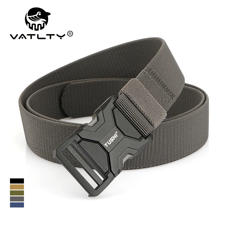 VATLTY New Tactical Outdoor Elastic Belt for Men Matte Metal Buckle Quick Release Casual Belt Stretch Waistband Male Girdle