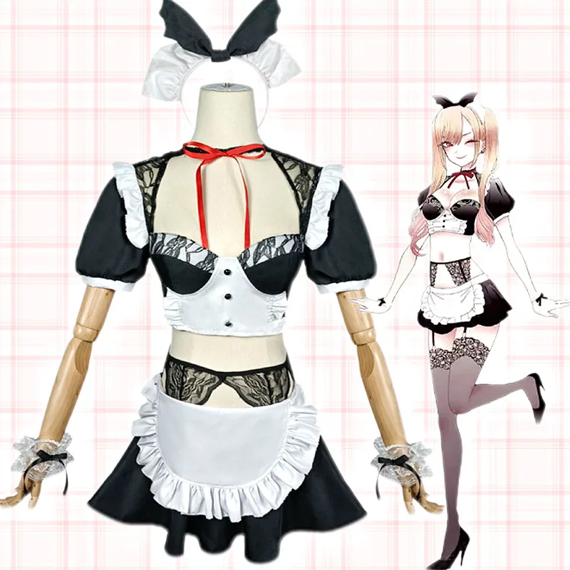 

Kitagawa Marin Cosplay Dress-Up Darling Kitagawa Marin Maid Swimsuit Cosplay Costume Halloween Uniforms Dress Anime Cosplay Suit