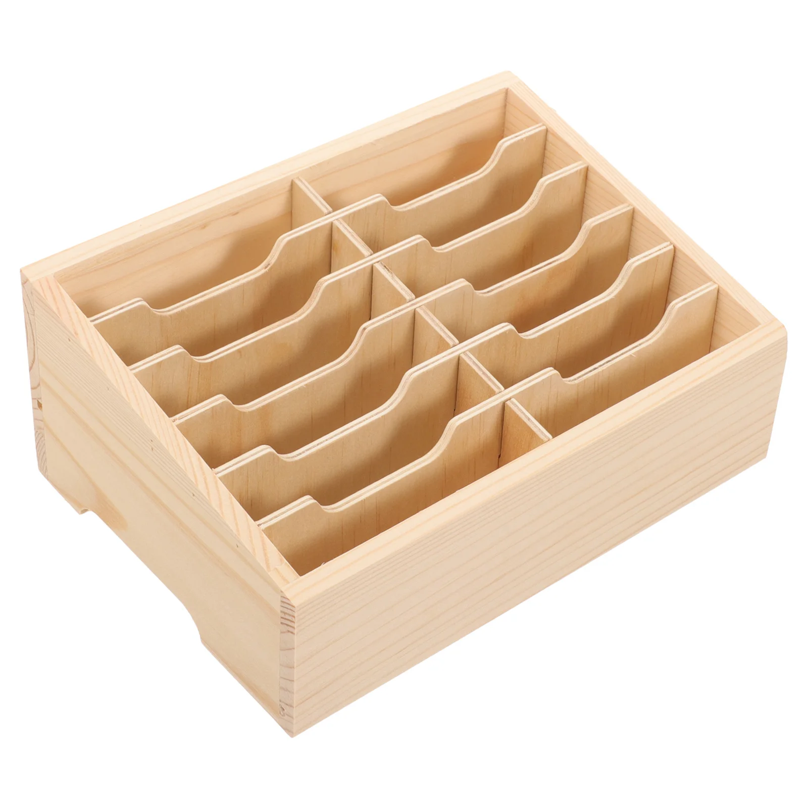 

Wooden Desktop Phone Storage Box Multi Compartment Mobile Organizing Case for Study Room Meeting Room Repair Shop