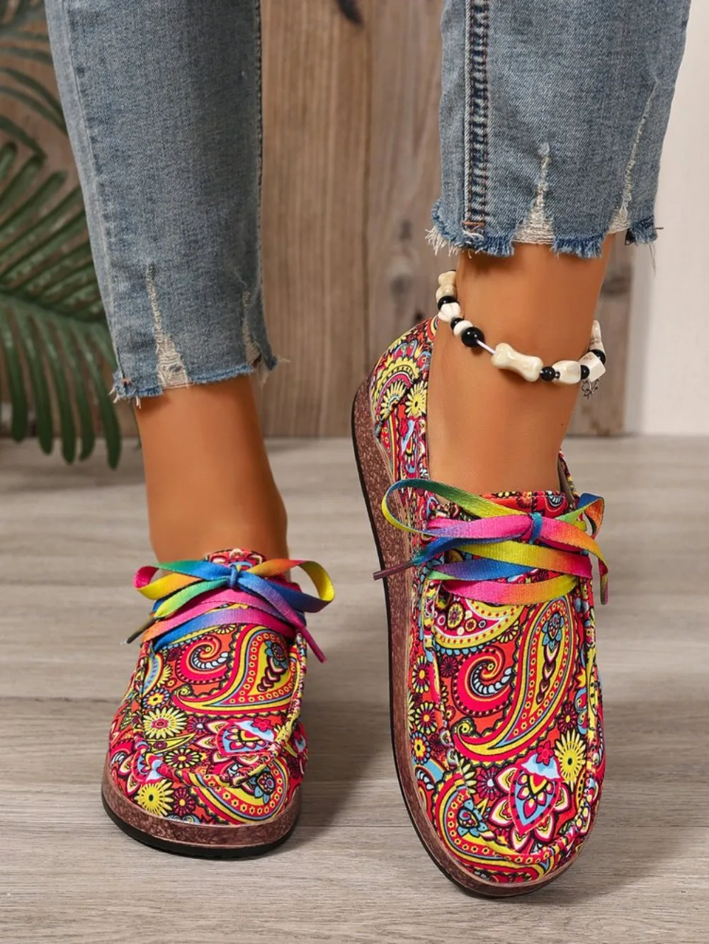 2026 Bestseller Neue Modische Damen-Sneaker mit Schnürung, Bedruckte Damen-Flats, Outdoor-Freizeitschuhe für Damen, Zapatos De Mujer – Detail 19