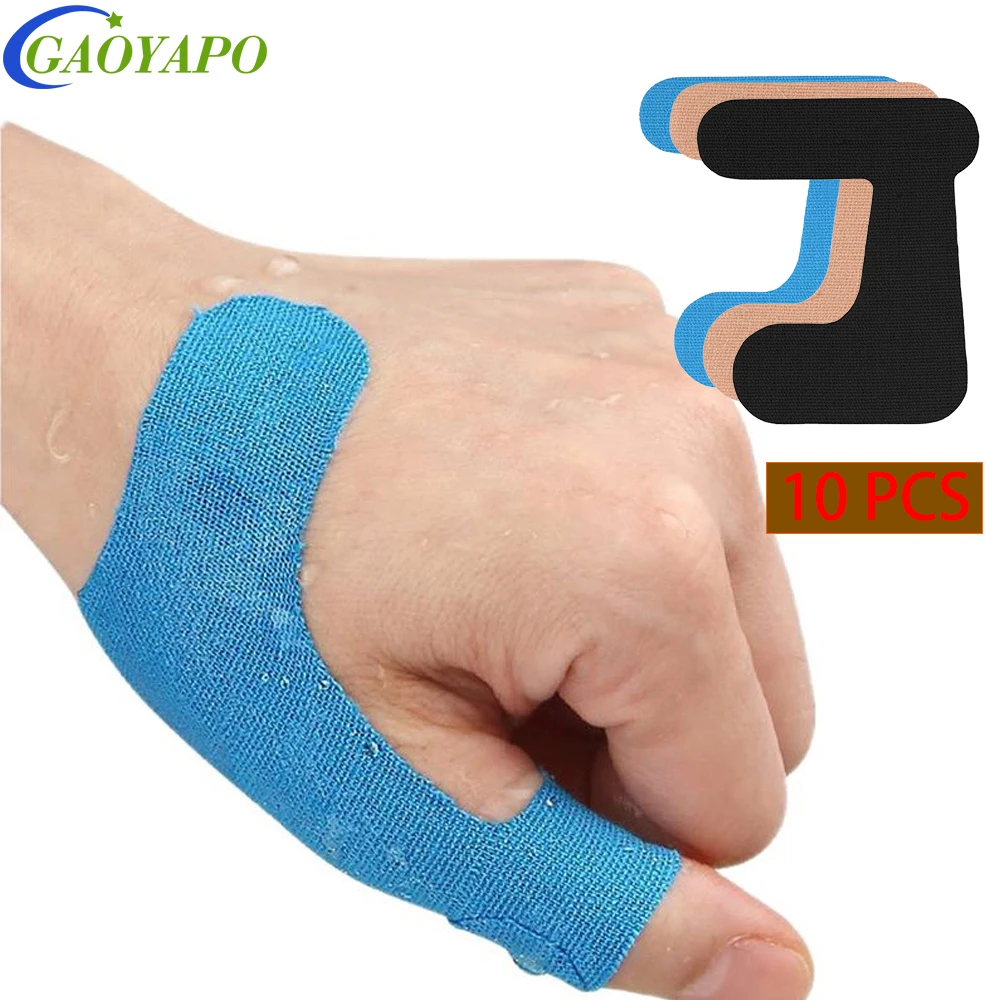 

10 шт. предварительно вырезанная лента для поддержки большого пальца - эластичная кинезиологическая лента для облегчения боли в большом пальце, артрита, тендинита и поддержки суставов CMC