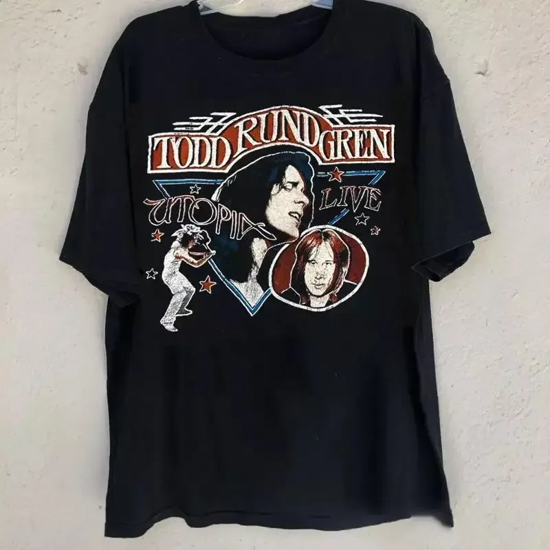 Vtg Todd Rundgren UTOPIA LIVE Cotton Black All Size T Shirt J616
