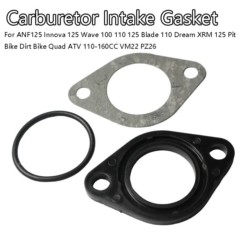 Carburetor Intake Gasket O‑Ring Kit 26mm Fit ANF125 Innova 125 Wave XRM125 110‑160cc Pit Bike ATV VM22 PZ26