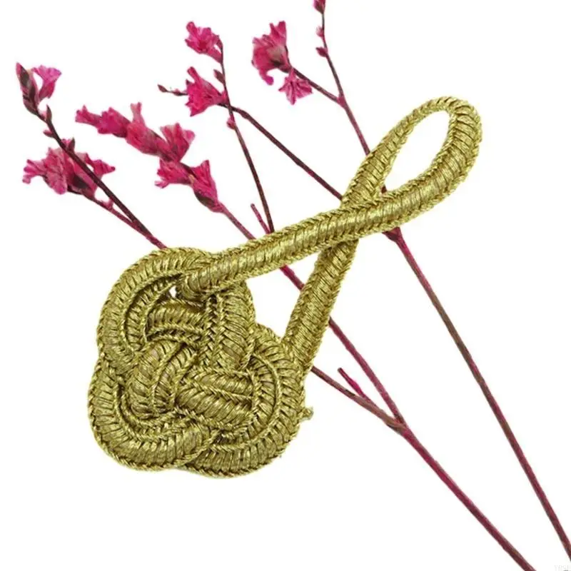 

Handwoven Weaving Knot Button Cardigan Gold Wire Buttons Knot Fastener Suit Invitation Gift Box DIY Accessory Y08E