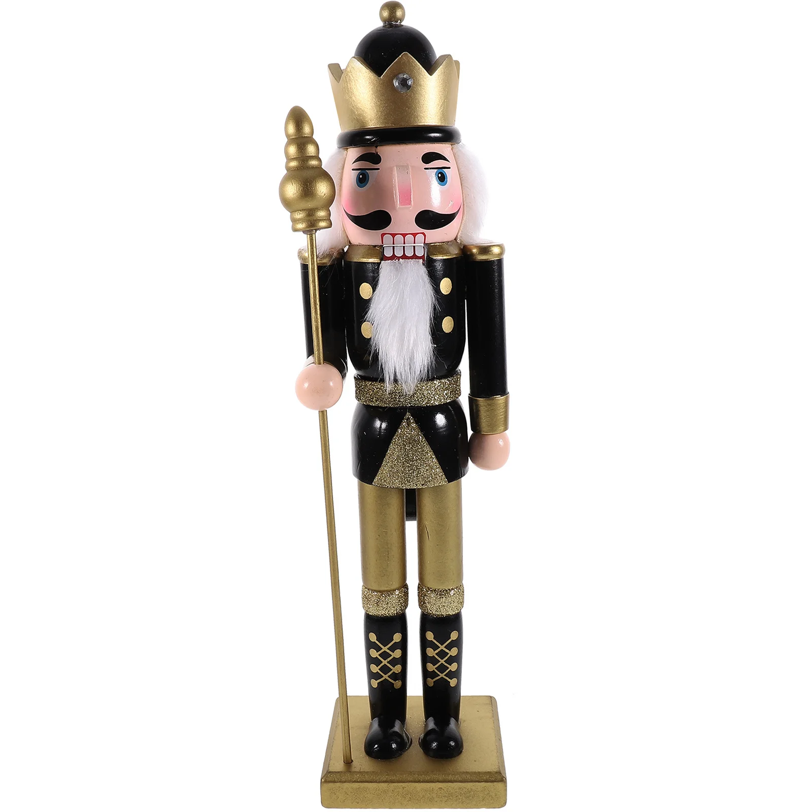 

1pc Cute Wooden Nutcracker Figure Christmas Gift Desktop Wood Puppet Ornament Traditional Xmas Decoration Festival Party Favor