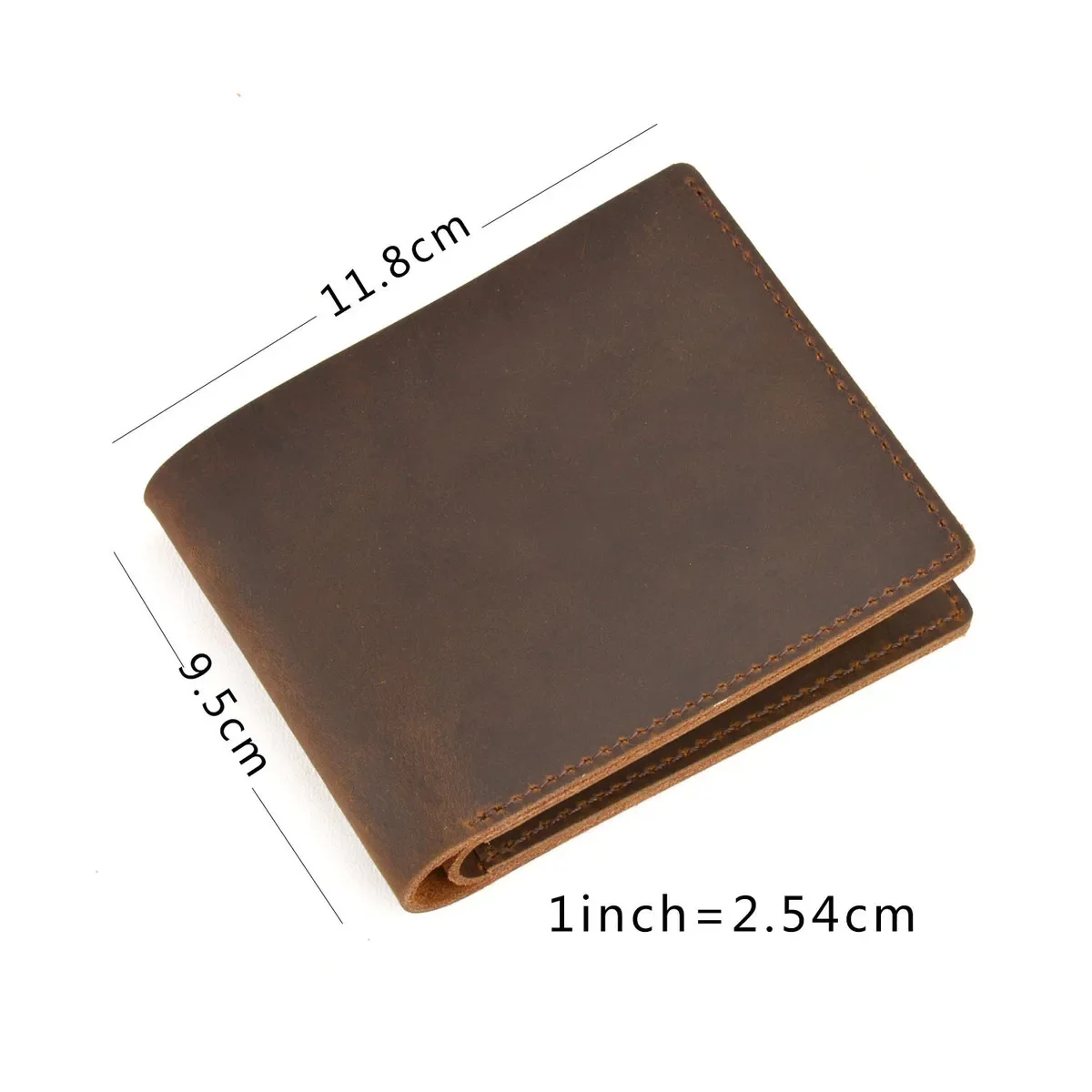 100% Genuine Cow Leather Wallets Bifold Purse Vintage Crazy Horse Leather Clutch Men wallets Retro Coin Pocket men wallets