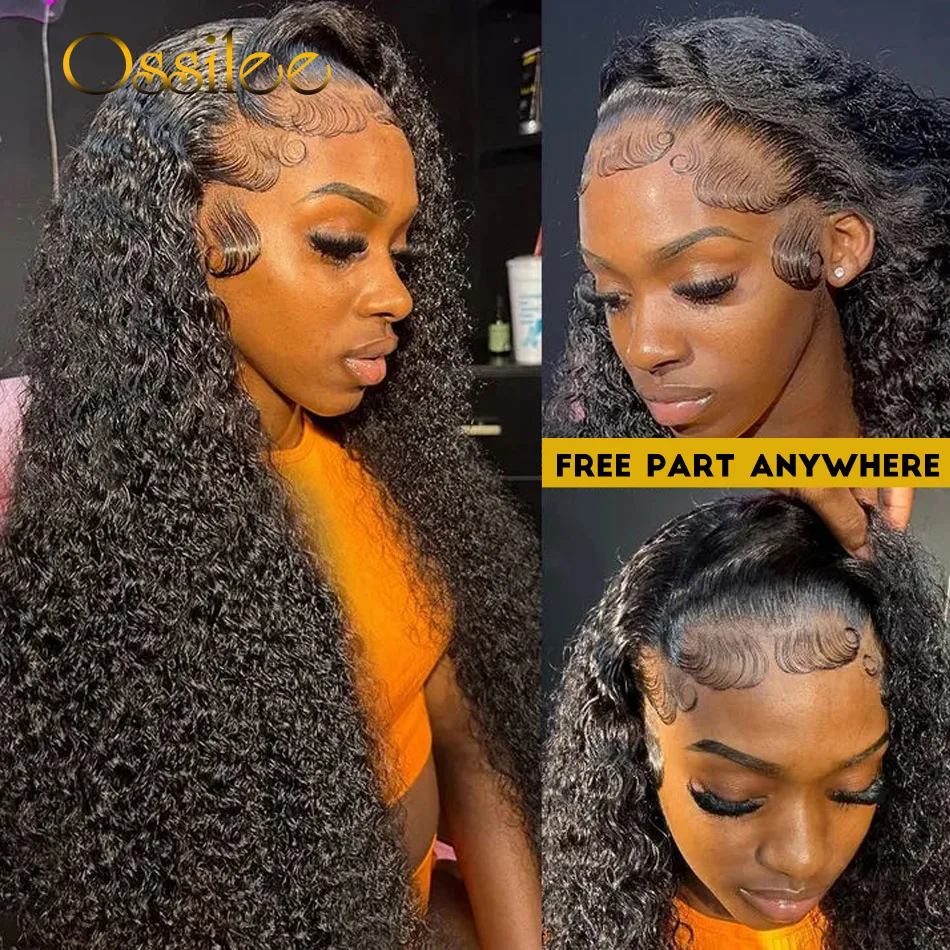 13x4 13x6 HD Lace Frontal Wigs Jerry Curly Glueless Wig Human Hair Pre Plucked 5x5 HD Lace Closure Wigs Ossilee Hair