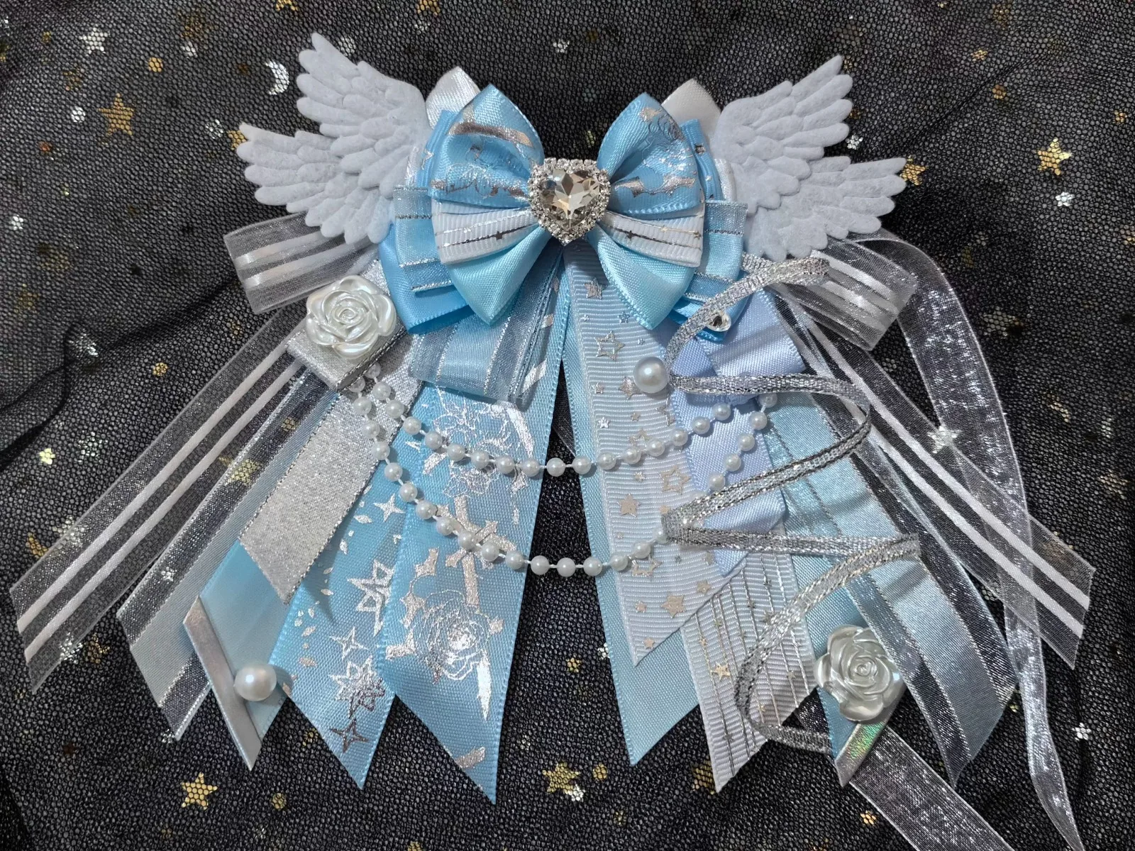 Pure Handmade Lolita Bows คอสเพลย์ Bowtie อะนิเมะสนับสนุน Stick Bowkont ผู้หญิงหวานสดดอกไม้ Rhinestone เข็มกลัดเครื่องประดับ