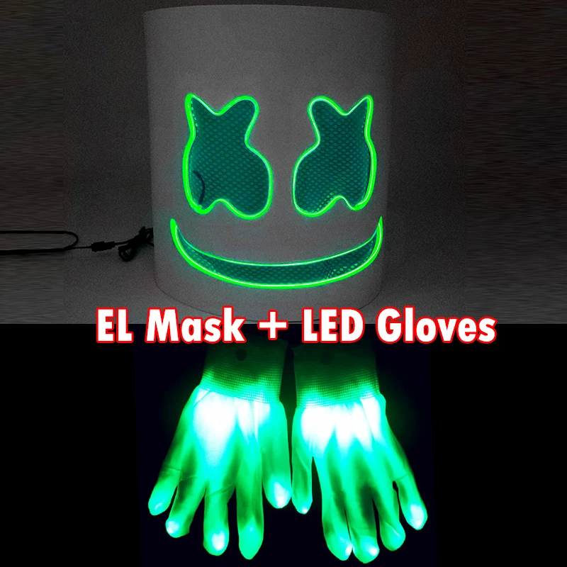 LED DJ マスク ヘッドギア リアルなマシュメロ マスク 通気性