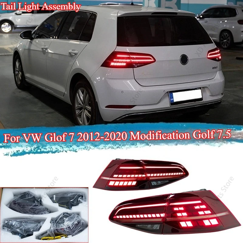 

Задний фонарь в сборе для VW Golf 7 2012-2020, модификация Golf 7.5, светодиодный проектор, дневные ходовые огни, автомобильные аксессуары