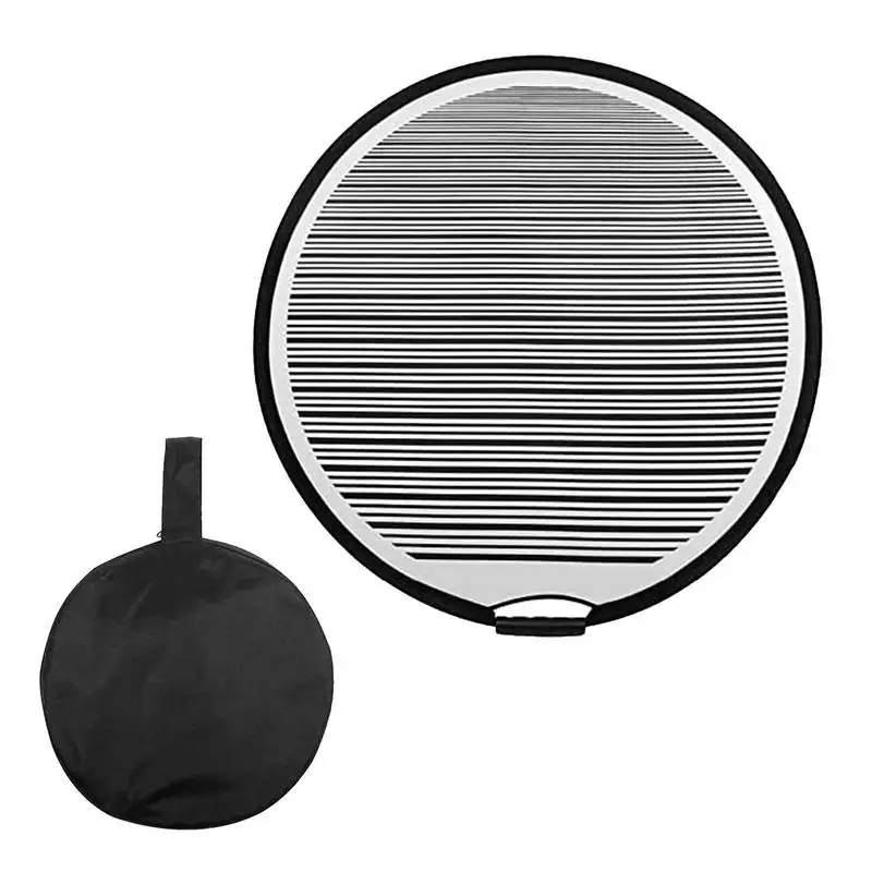 Car Dent Detection Board 80cm Circular Striped Flexible Foldable Reflector Board Dent Panel for Car Vehicle Door Scratch Tools