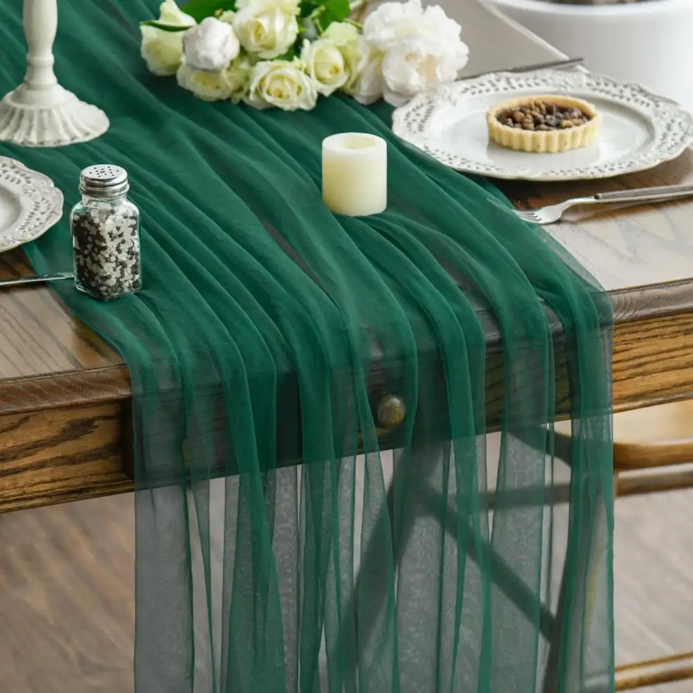 Decorative Tulle Runner Elegant Tulle Table Runner for Wedding Decor Bridal Shower Birthday Party Sheer Tablecloth for Dessert