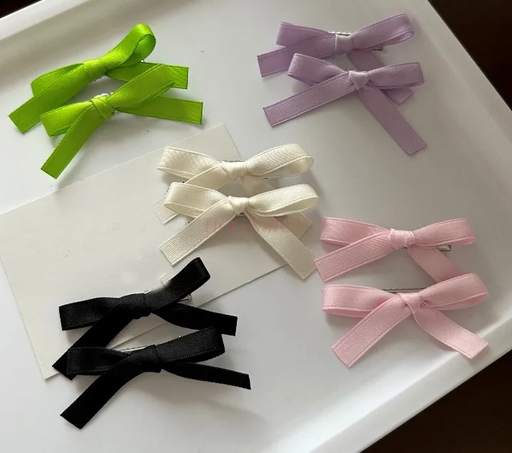 

Cute Girl Ribbon Bow Hairpin Duckbill Clip Side Hairpin