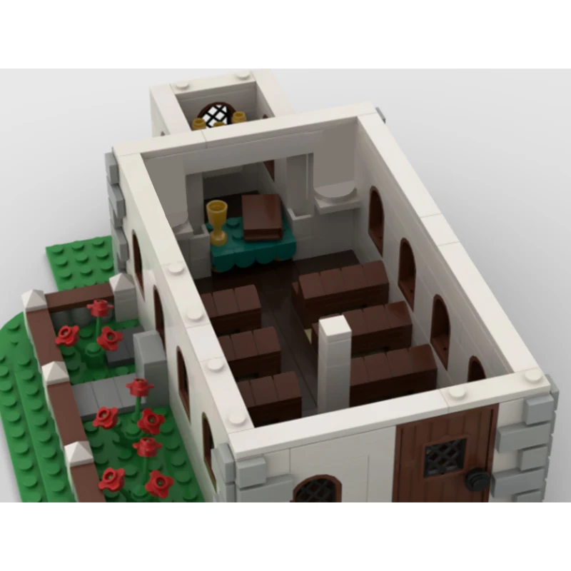 مدينة شارع عرض نموذج MOC قوالب بناء الكنيسة العمارة وحدات التكنولوجيا الأطفال هدايا العيد تجميع اللعب البدلة