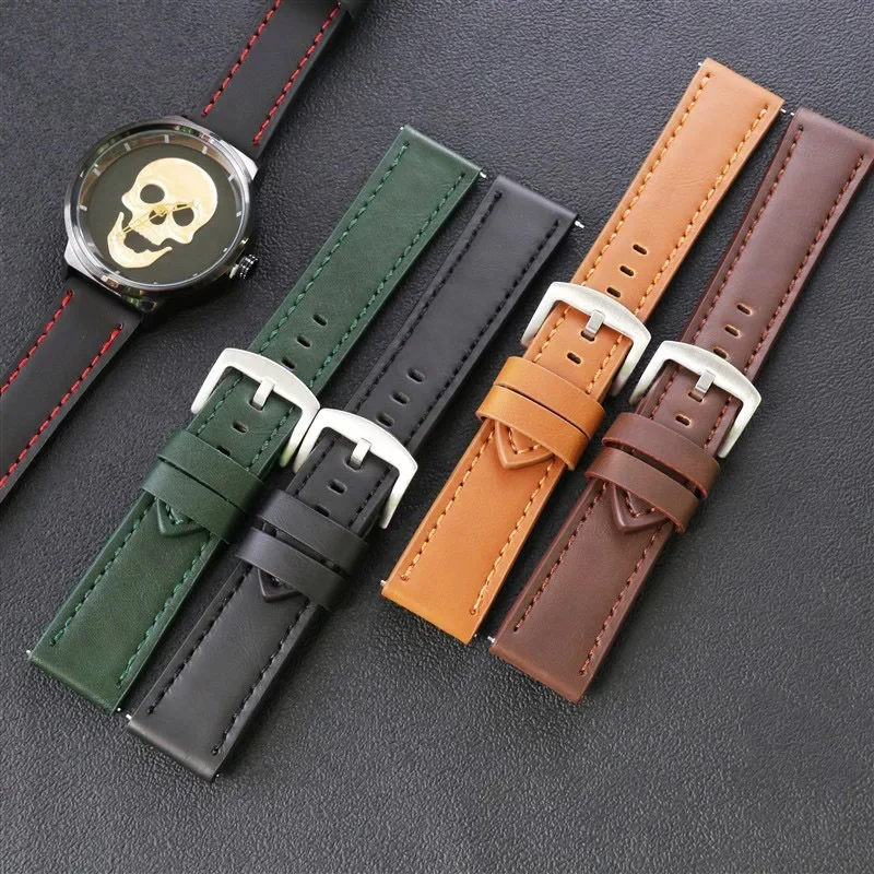 Quick Release Crazy Horse Leder Universal Retro Uhrenarmband Uhr Lederarmband 18mm 20mm 22mm 24mm