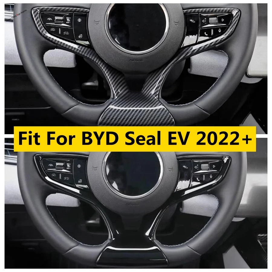 Steering Wheel Bottom Frame Gear Shift Paddles Cover Decoration Sticker Trim Fit For BYD Seal EV 2022 2023 2024 Car Accessories