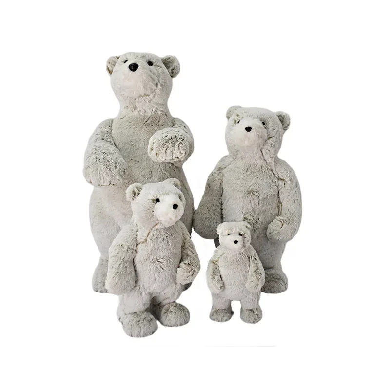 

European-style flocked bear ornament home shopping mall scene decoration Christmas plush bear polar