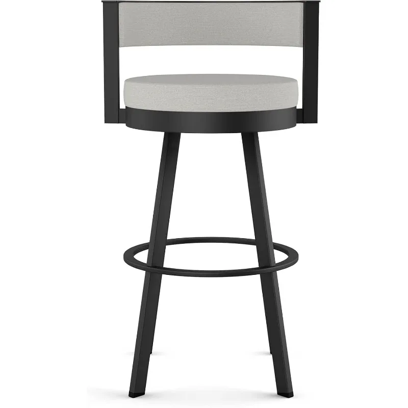 Amisco remember 26 "Comcussion Counter recommande Barstool, solutions.com sted with Back for Kitchen Island or Bar - Light Grey Polyester / Blac