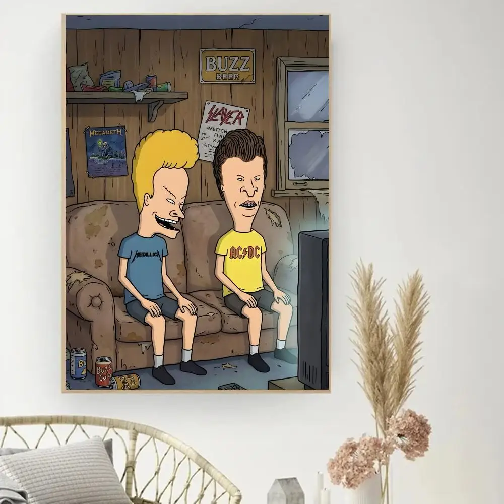 Anime Beavis And Butthead Painting Calligraphy Poster Print Modern Decor Room Home Decor Canvas Art Pictures Home For Living Roo