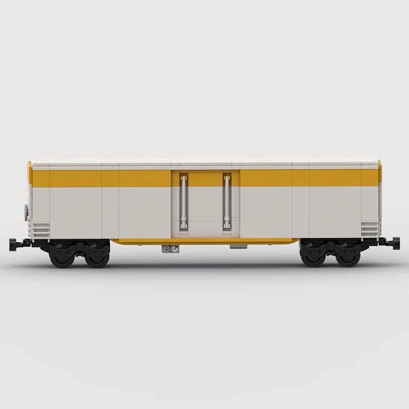 Modelo de coche de ciudad, ladrillos de construcción MOC, coche de refrigerador ferroviario de EE. UU., tecnología Modular, regalos, vacaciones, montar, juguetes para niños, traje