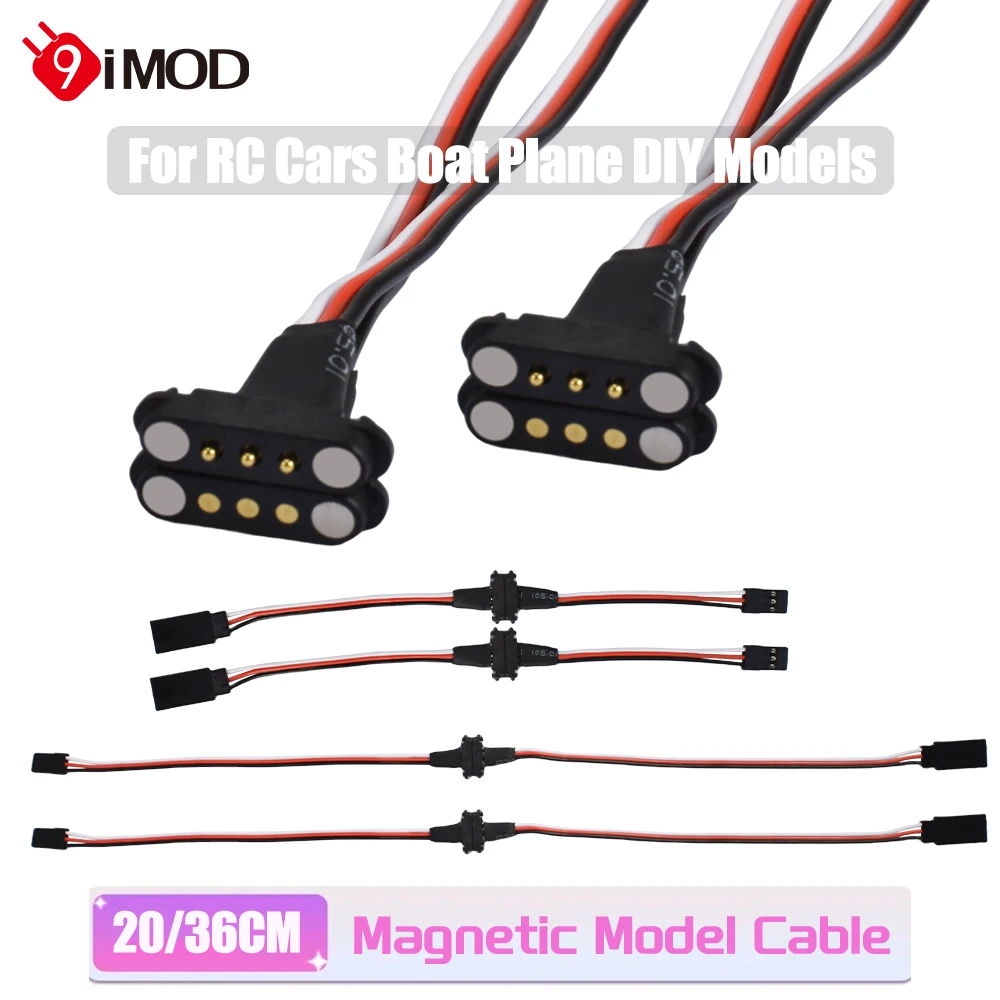 

9IMOD 20CM 36CM Magnetic Model Cable Magnetic Suction line Simulation Plastic Snap-on Cable For RC Cars Boat Plane DIY Model