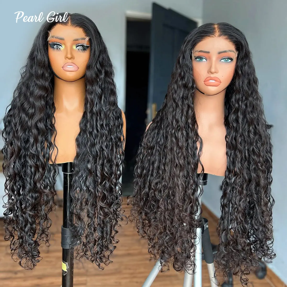 

Glueless Water Wave Lace Front Wigs Human Hair 13x6 HD Lace Frontal Wigs Human Hair Pre Plucked Brazilian Curly Human Hair Wig