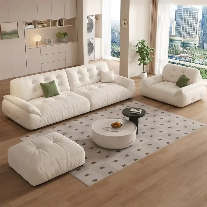 Cream Style Cloud Sofa Set Soft Modern Module Living Room Sofas for Home Popular Unique Designer Sofas High-quality Sofa