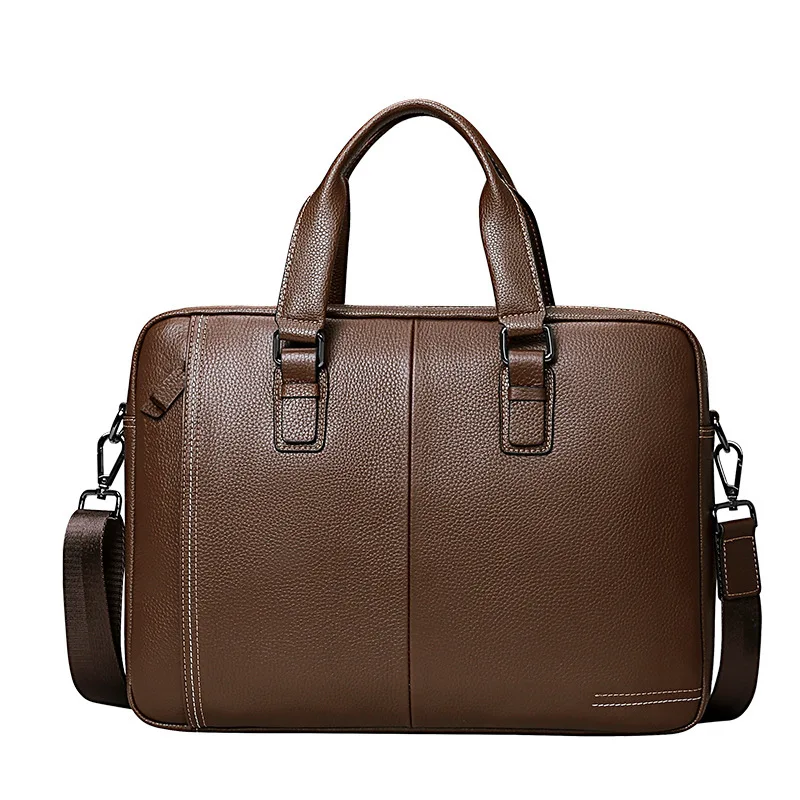 New Genuine Messenger Bag Men Leather Casual Large Men's Capacity Handbag Layer Business Briefcase Fashion Crossbody Bag Trendy