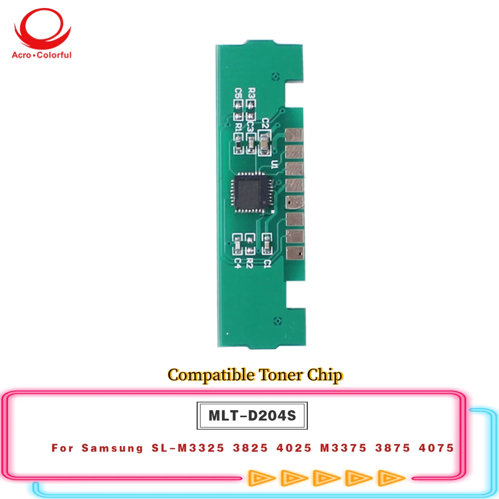 5PCS MLT-D204S MLT-D204L Toner Cartridge Chip For Samsung SL-M3325 3825 4025 M3375 3875 4075 Laser Copier Cartrige Chip 3K 5K