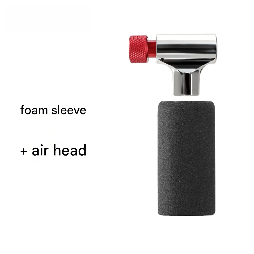 Aluminum Alloy Valve Head for Tire Inflation with Sponge Cover Supporting Field Use for Road MTB and Folding Bikes