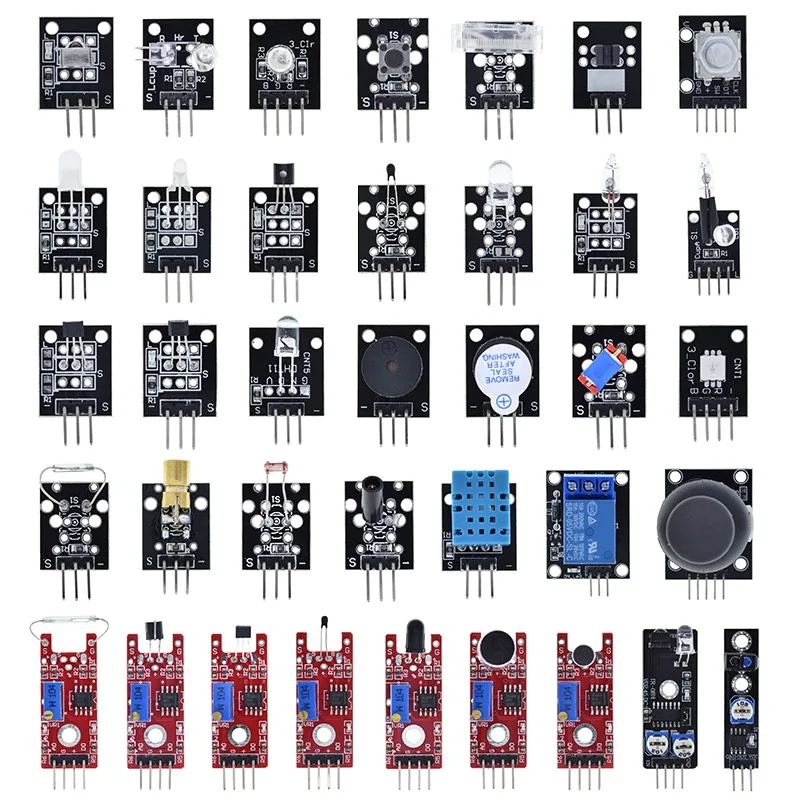 For Arduino 45 Kinds of Sensors Digital Temperature Humidity RGB LED Soil Buzzer Sound Ultrasonic Sensor Module UNO R3 MEGA2560