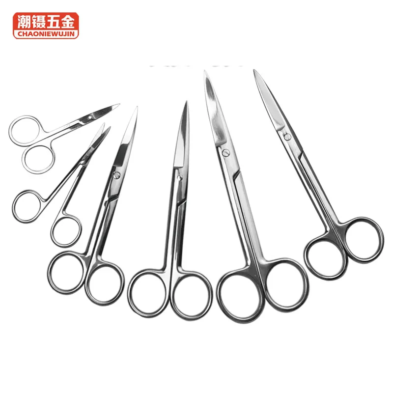 الفولاذ المقاوم للصدأ منحني مستقيم مدبب سميكة الجراحية كبيرة وصغيرة الحجم إزالة الخياطة مقص المستشفى