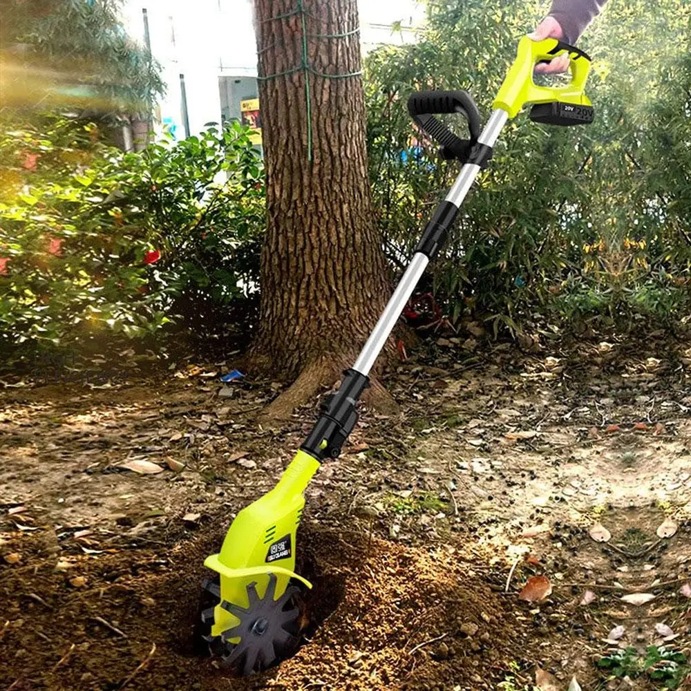 

20V Cordless Electric Garden Tiller with 5200mAh Battery for Soil Cultivation and Planting