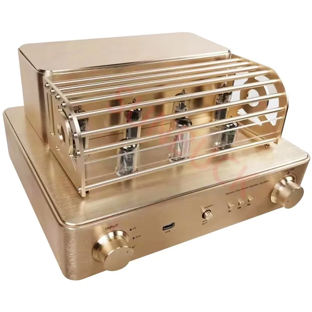 SUNBUCK AV2600 6E2 6F1 6P1 Vacuum Tube Power Amplifier 2.0 Stereo 12W USB Bluetooth hifi Tube Power Amplifier Audio