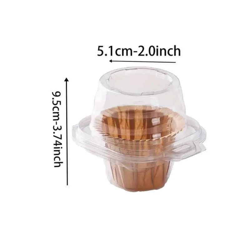 10Pcs20Pcs30Pcs Transparent Single Cupcake Boxes, Transparent Single Cupcake Containers, Suitable for Weddings, Holiday Parties