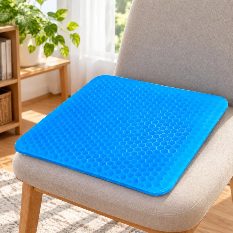 Comfort Gel Honeycomb Cushion for Office, Car, Wheelchair Seating - Tailbone Support and Pressure Relief Pad