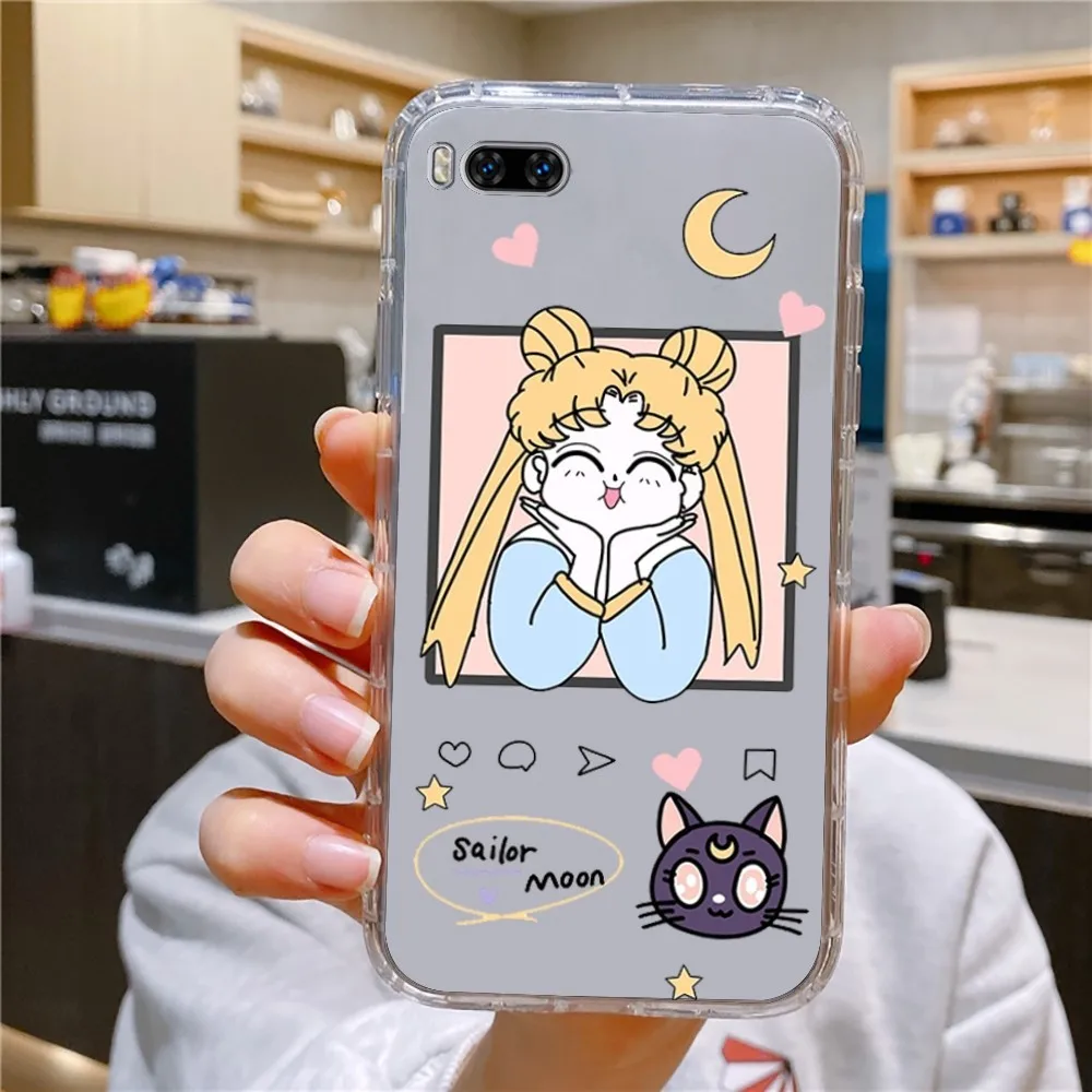 S-SailoR Cartoon Moon Phone Case For Huawei Mate P10 P20 P30 P40 P50 Smart Z Honor 50 60 70 Pro Lite Transparent Case