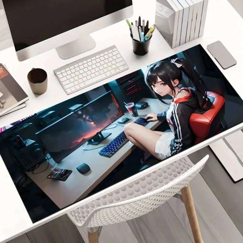 

Милый коврик для мыши с дизайном Esports Girl, из диатомовой грязи, с нескользящей резиновой основой, гладкой полиэстеровой поверхностью, толщиной 2 мм, для игрового стола